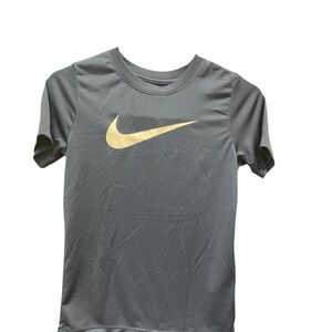 Nike Navy Dri-Fit T-Shirt with Gold Logo Boys Small
